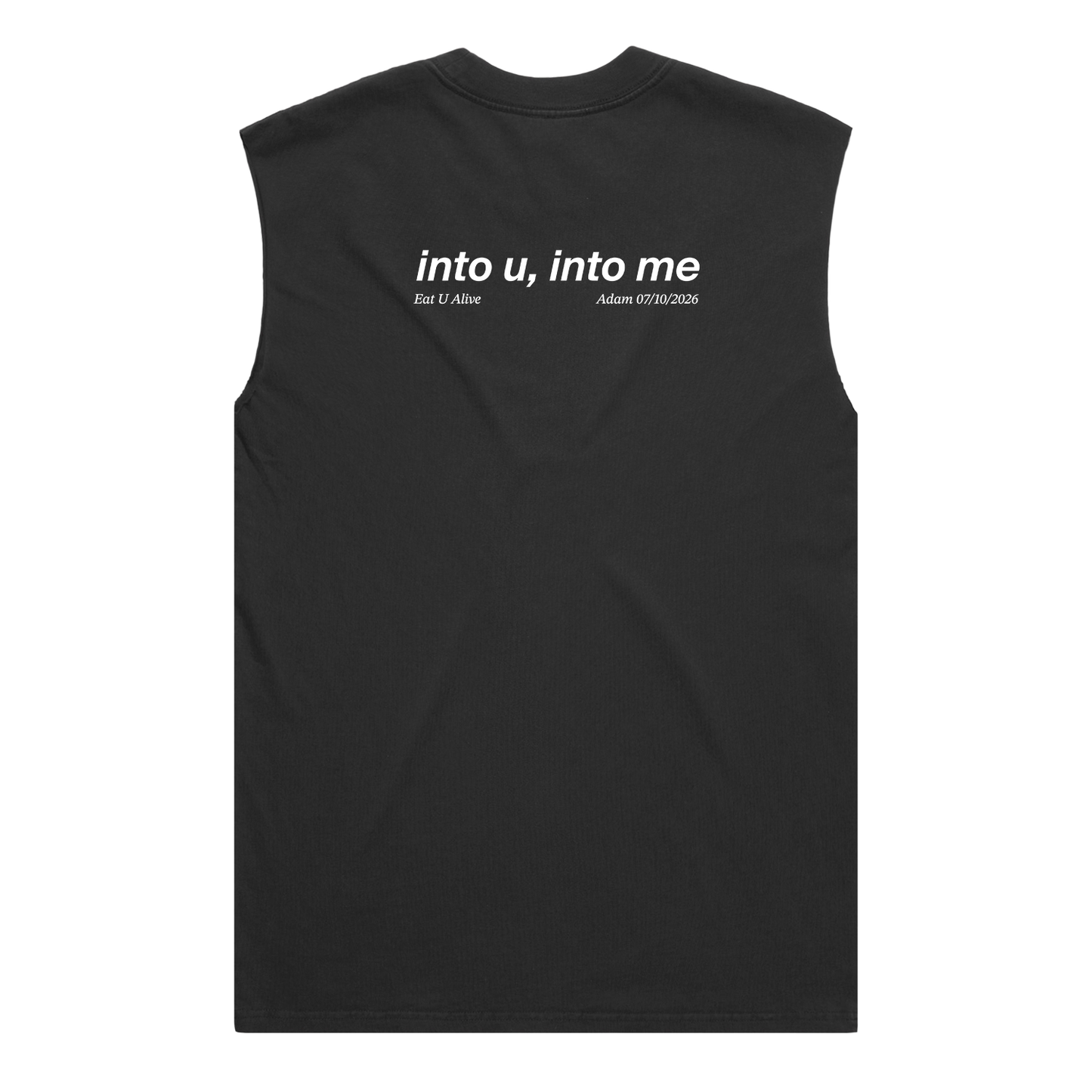 Into U, Into Me Portrait Sleeveless Shirt (Black)