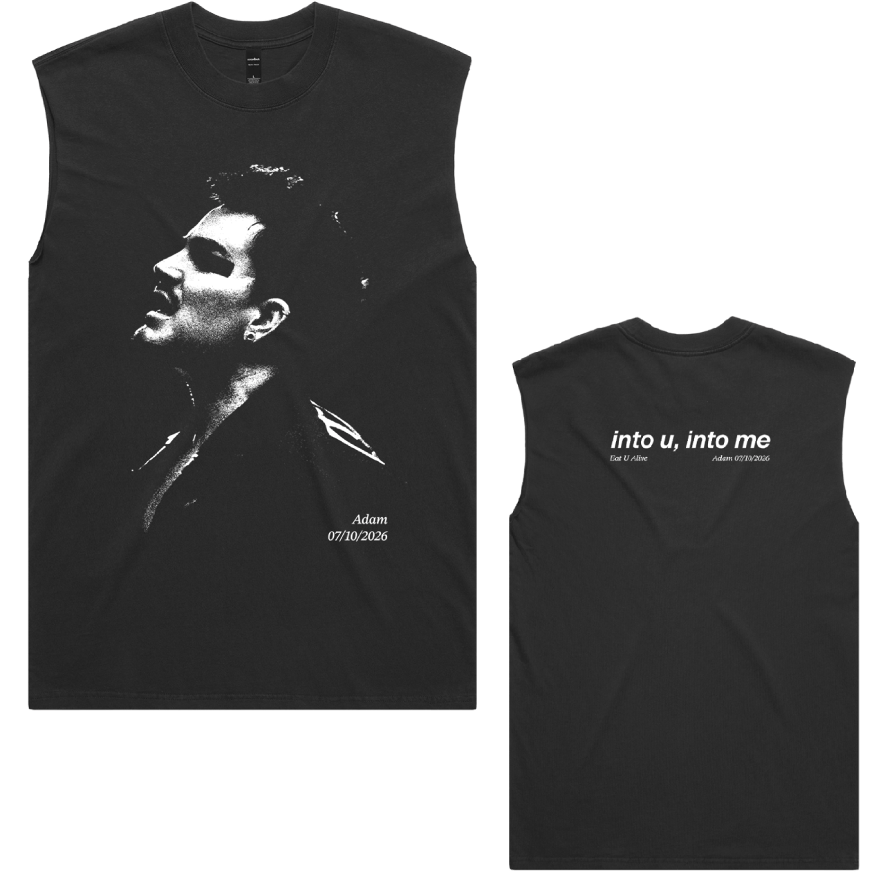 Into U, Into Me Portrait Sleeveless Shirt (Black)