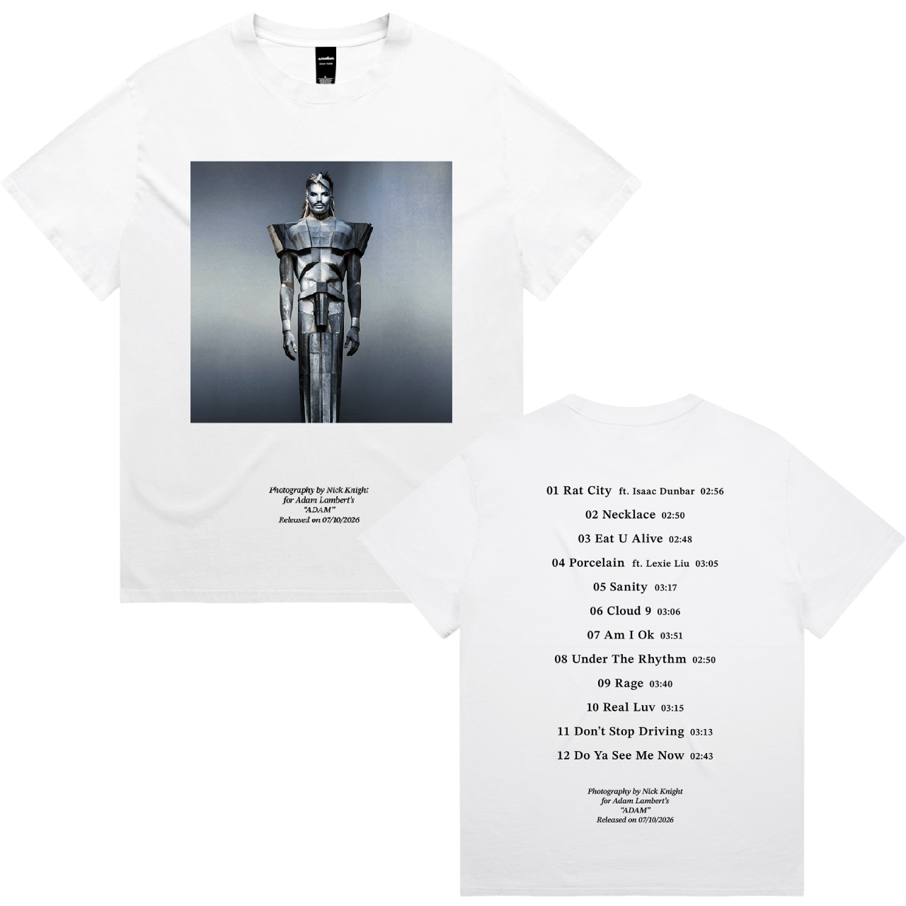 Adam Statue Photo T-Shirt (Faded White)