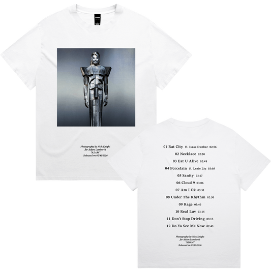 Adam Statue Photo T-Shirt (Faded White)