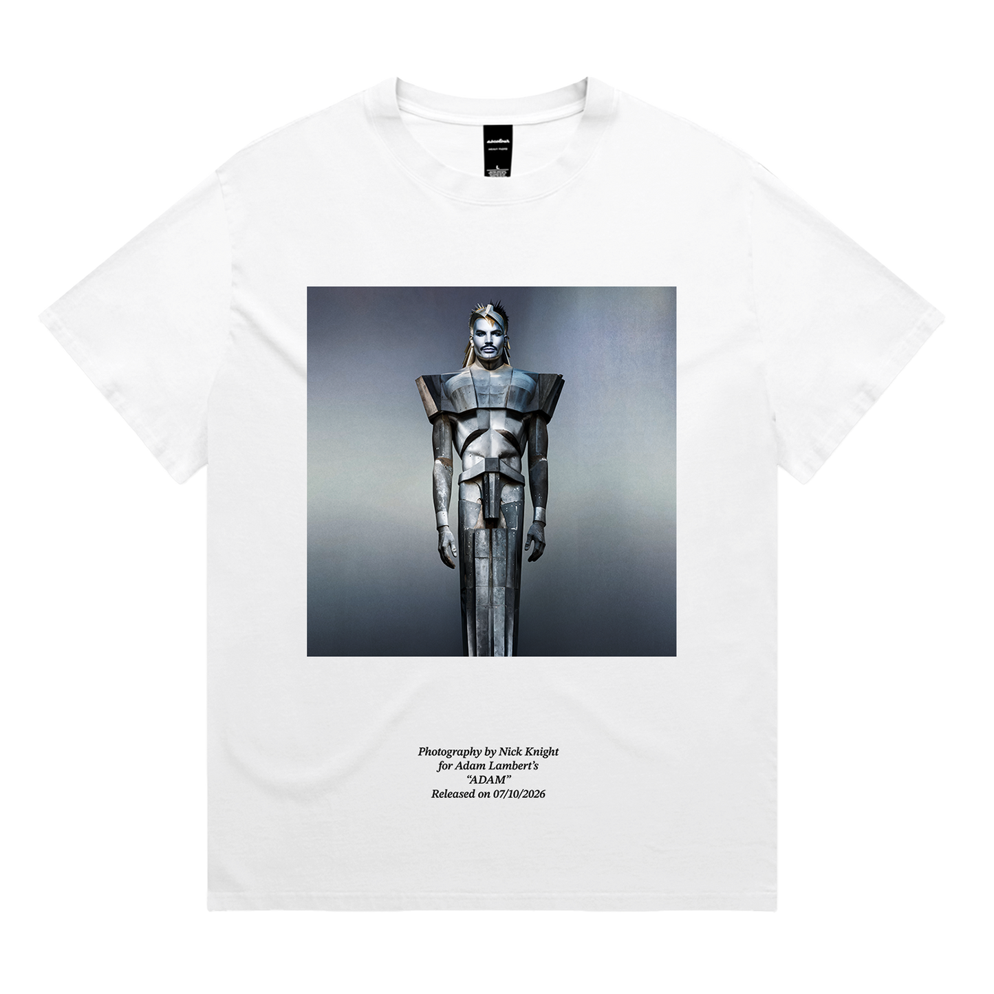 Adam Statue Photo T-Shirt (Faded White)