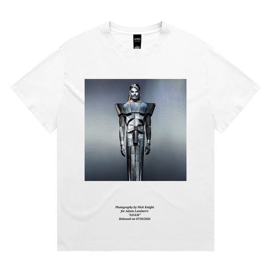 Adam Statue Photo T-Shirt (Faded White)