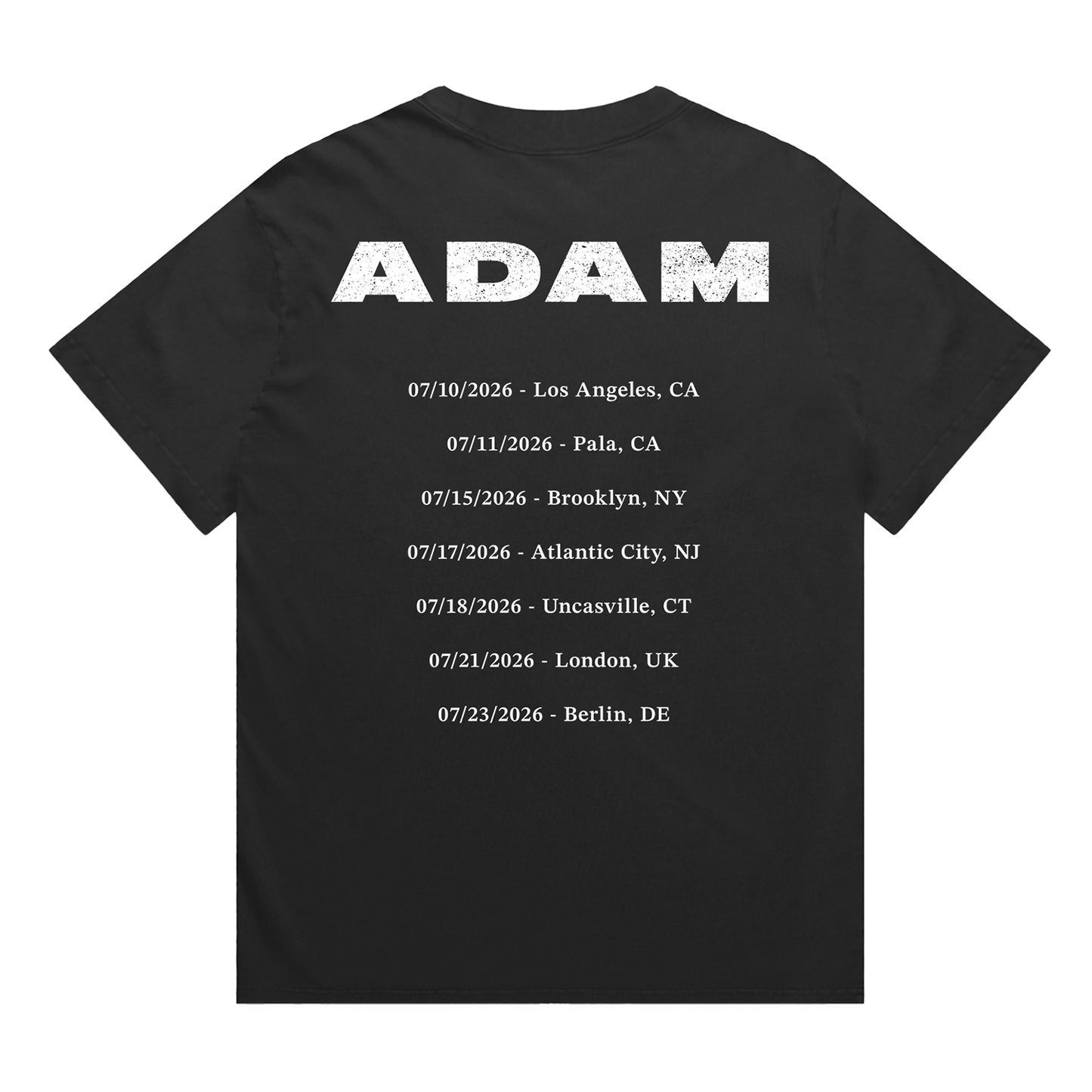 ADAM Album Release Tour T-Shirt (Faded Black)